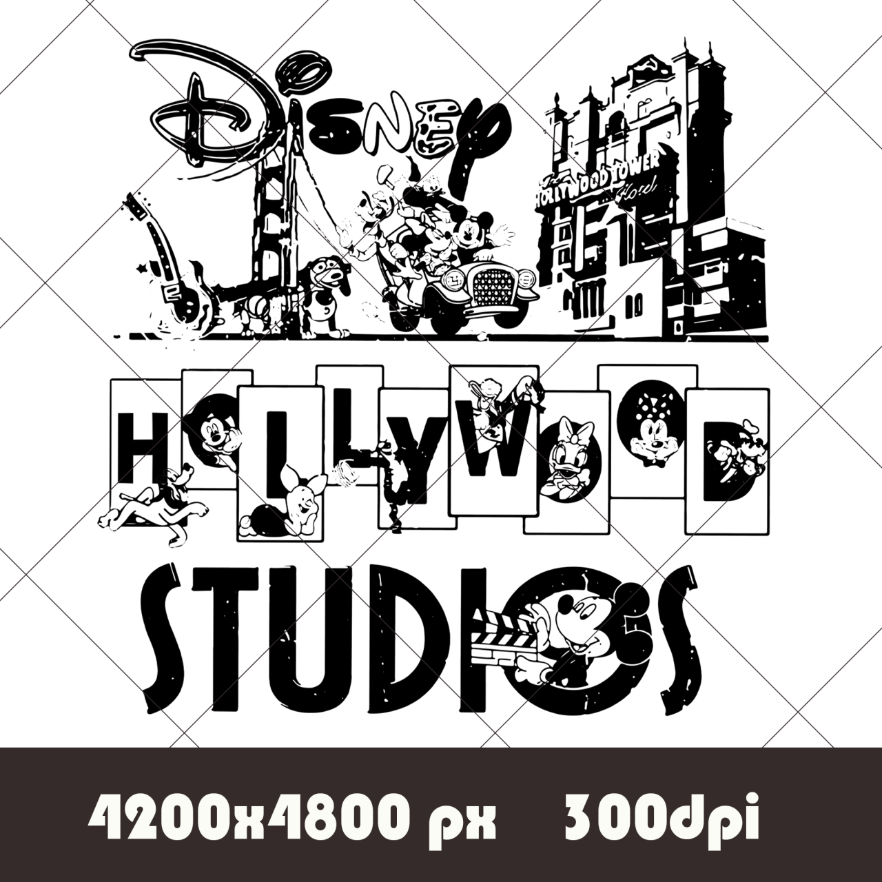Single continuous line drawing of Hollywood sign landmark. Famous place ... Single continuous line drawing of Hollywood sign landmark. Famous place ...