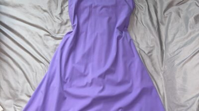 Medium lavender Halara halter dress with built in... - Depop