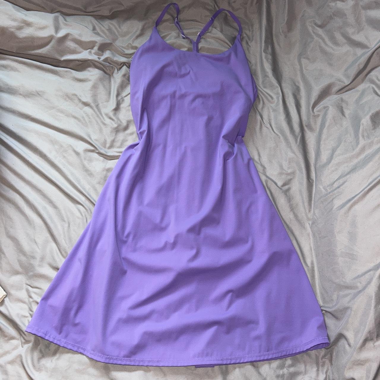 Medium lavender Halara halter dress with built in... - Depop