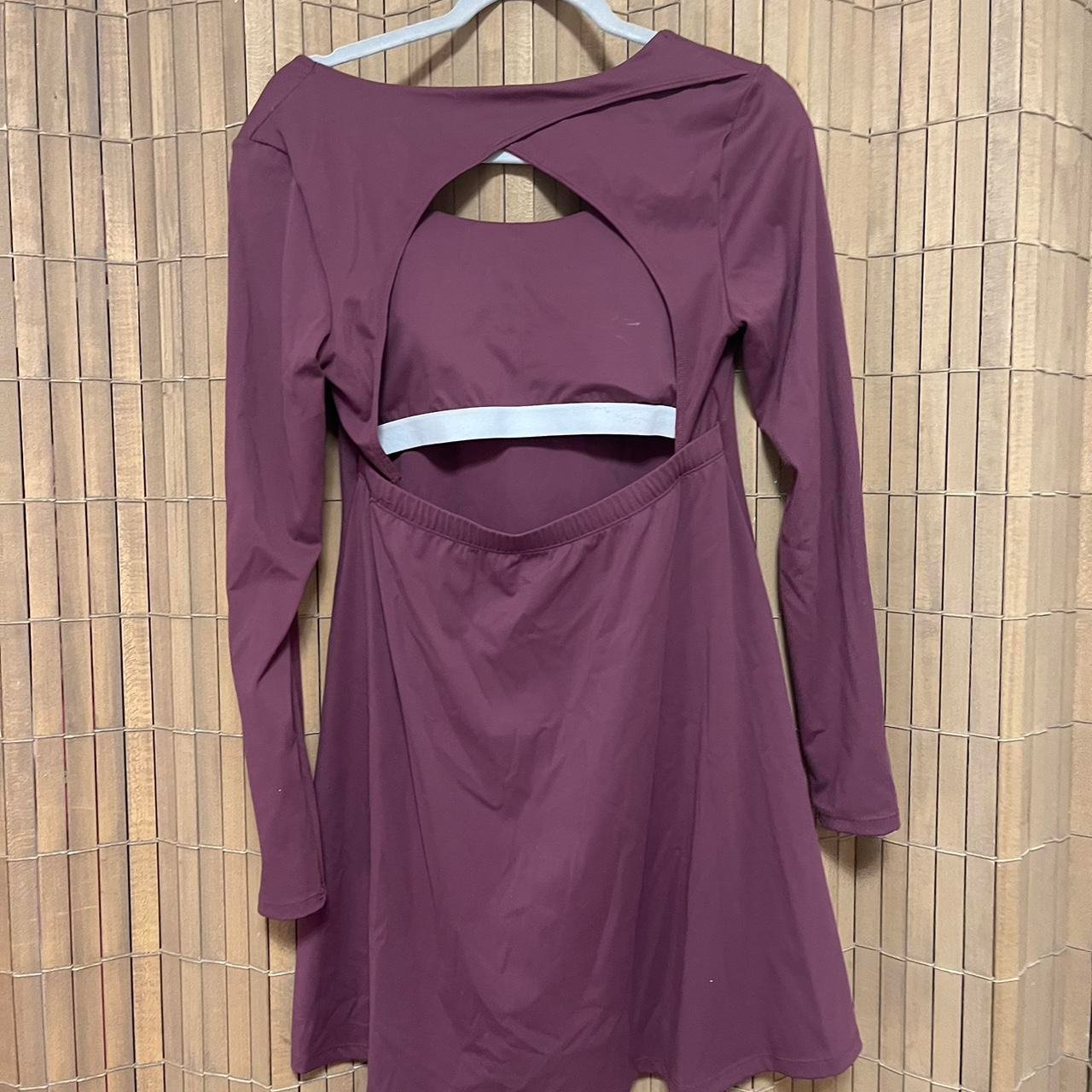 Large open back Halara Dress. purple - Depop