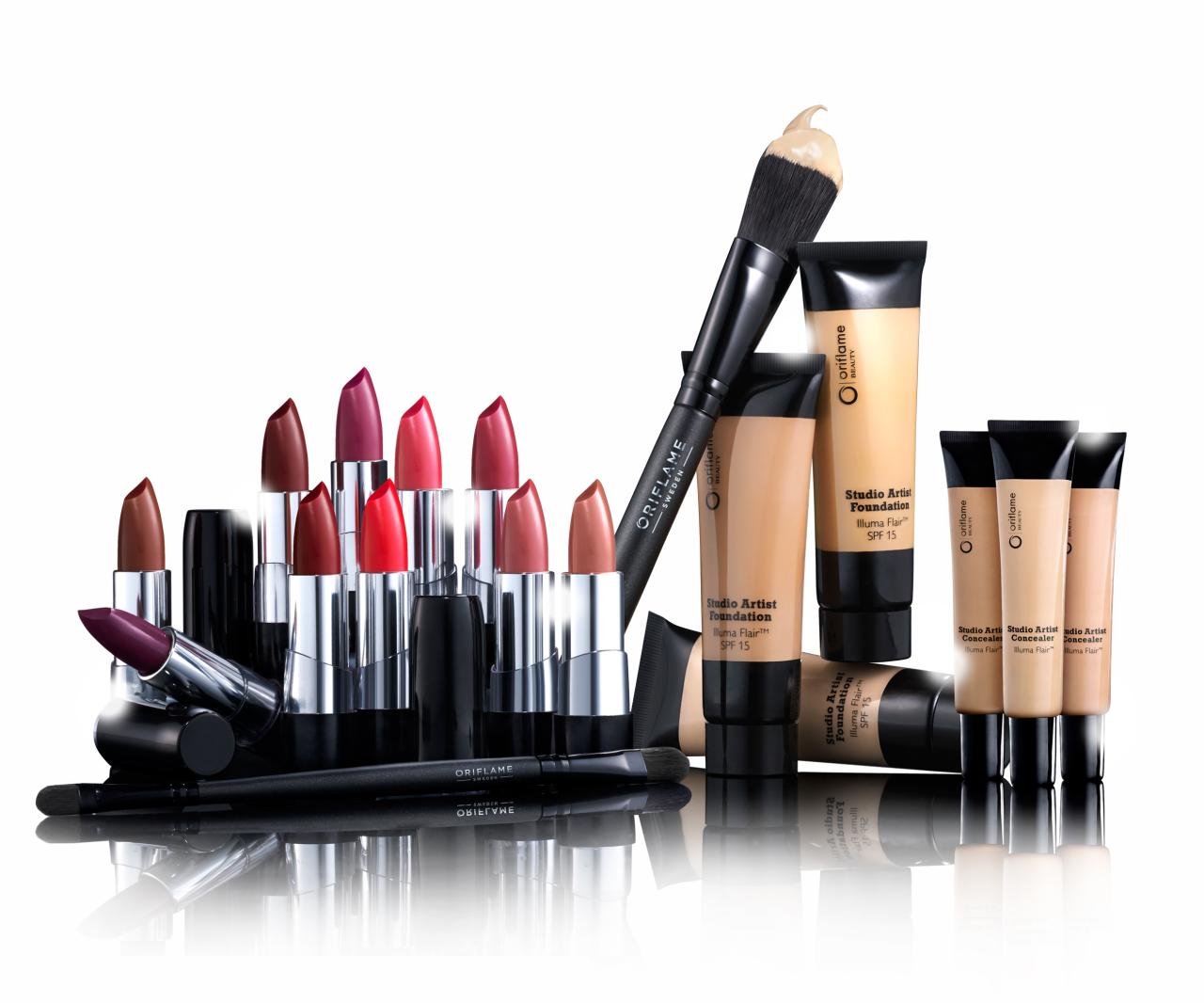 Beauty background with facial cosmetic products. Makeup, skin care ... Beauty background with facial cosmetic products. Makeup, skin care ...